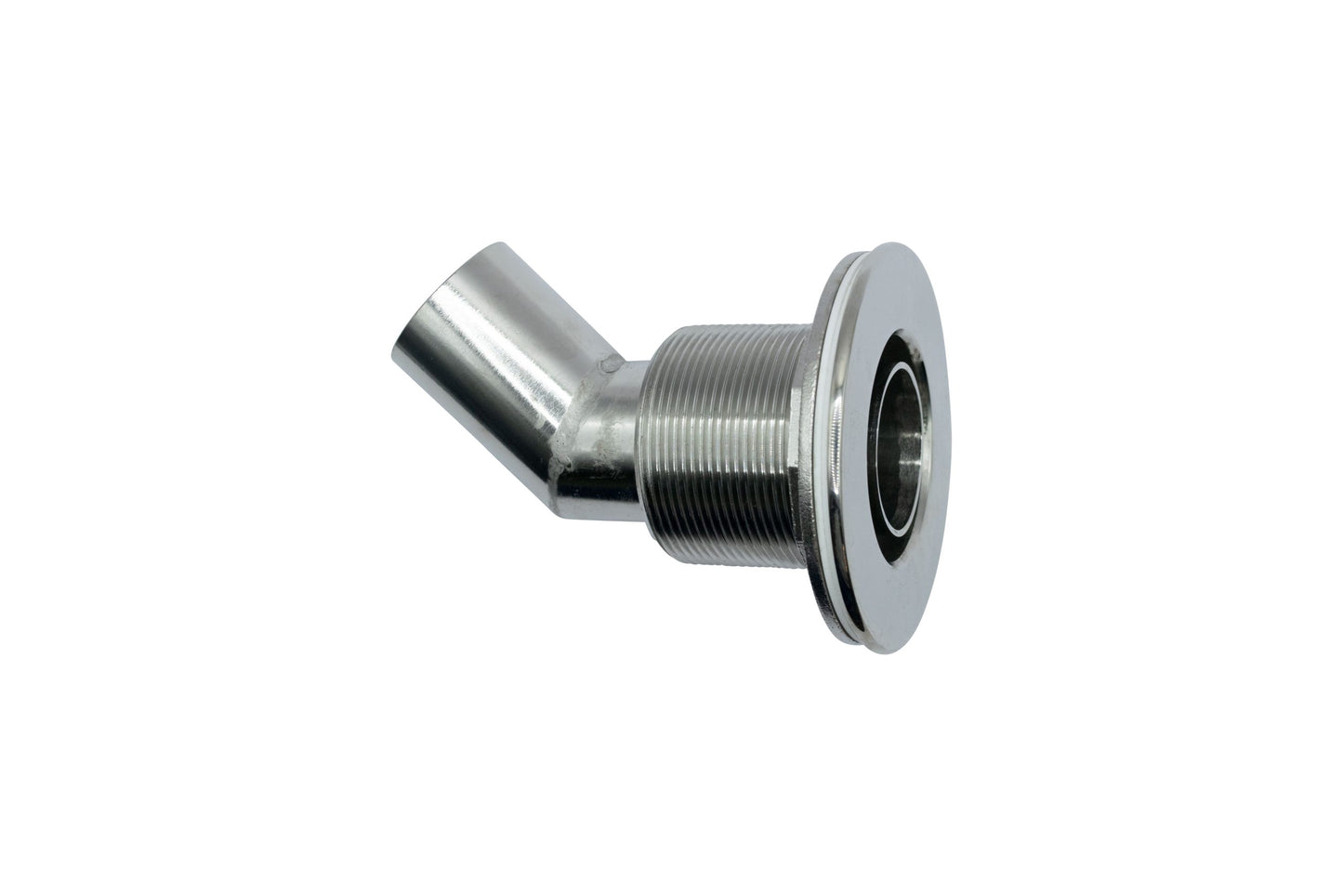 Thru Hull Fitting, 38 mm, 90° Base, Angled Connector, Boltless image 0