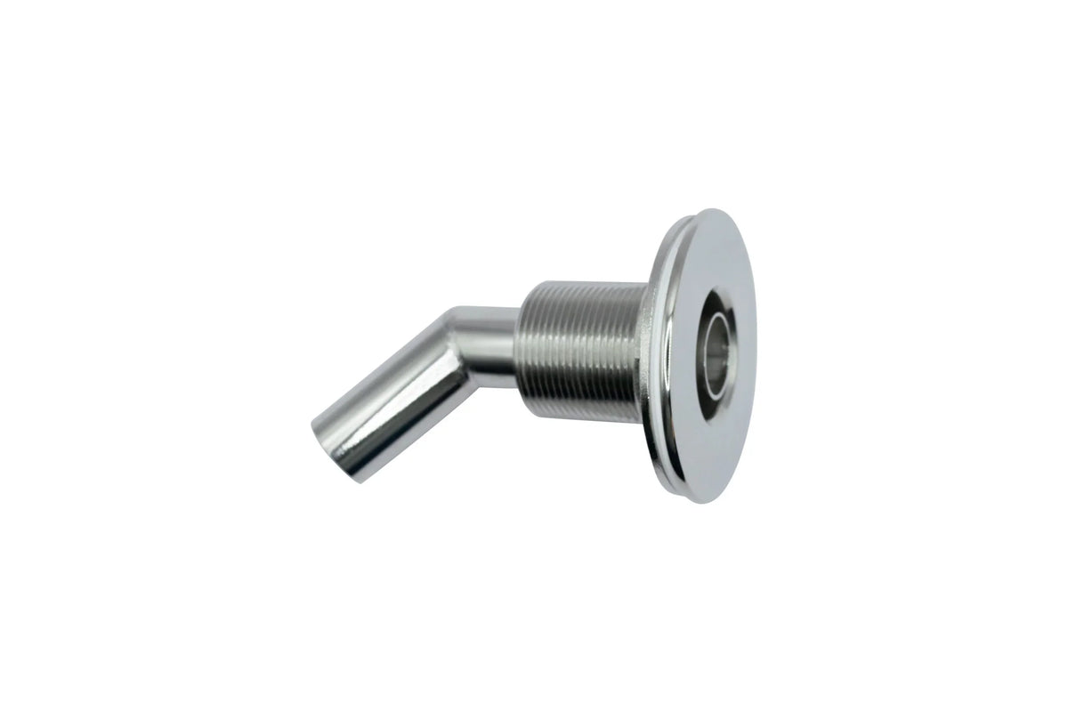 Thru Hull Fitting, 22 mm, 90° Base, Angled Connector, Boltless image 0