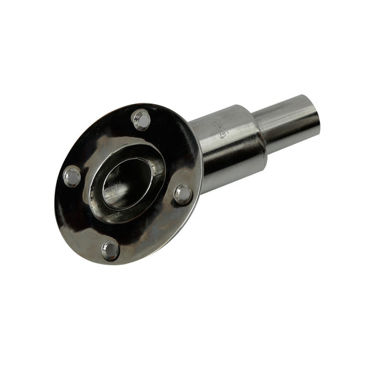 Thru Hull Fitting, 24 mm, 45° Base, Straight Connector with Screws image 1