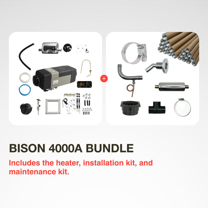 Heater Bundle, BISON 5000A/Basic Marine Installation Kit, 12V, Diesel, Digital Controller