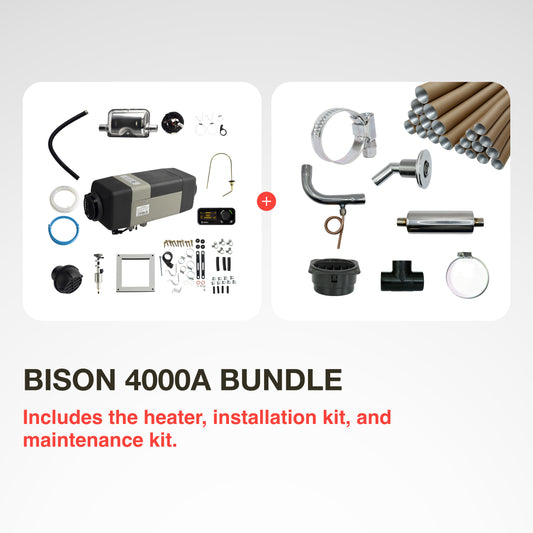 Heater Bundle, BISON 5000A/Basic Marine Installation Kit, 12V, Diesel, Digital Controller