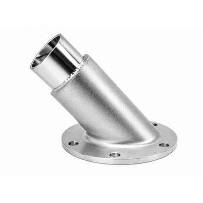 Stainless Steel Thru Hull Fitting, 38 mm, 45° Base, Straight Connector with Screws